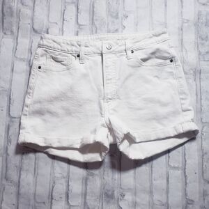 O. G Straight High Risw Women's White Denim Shorts
